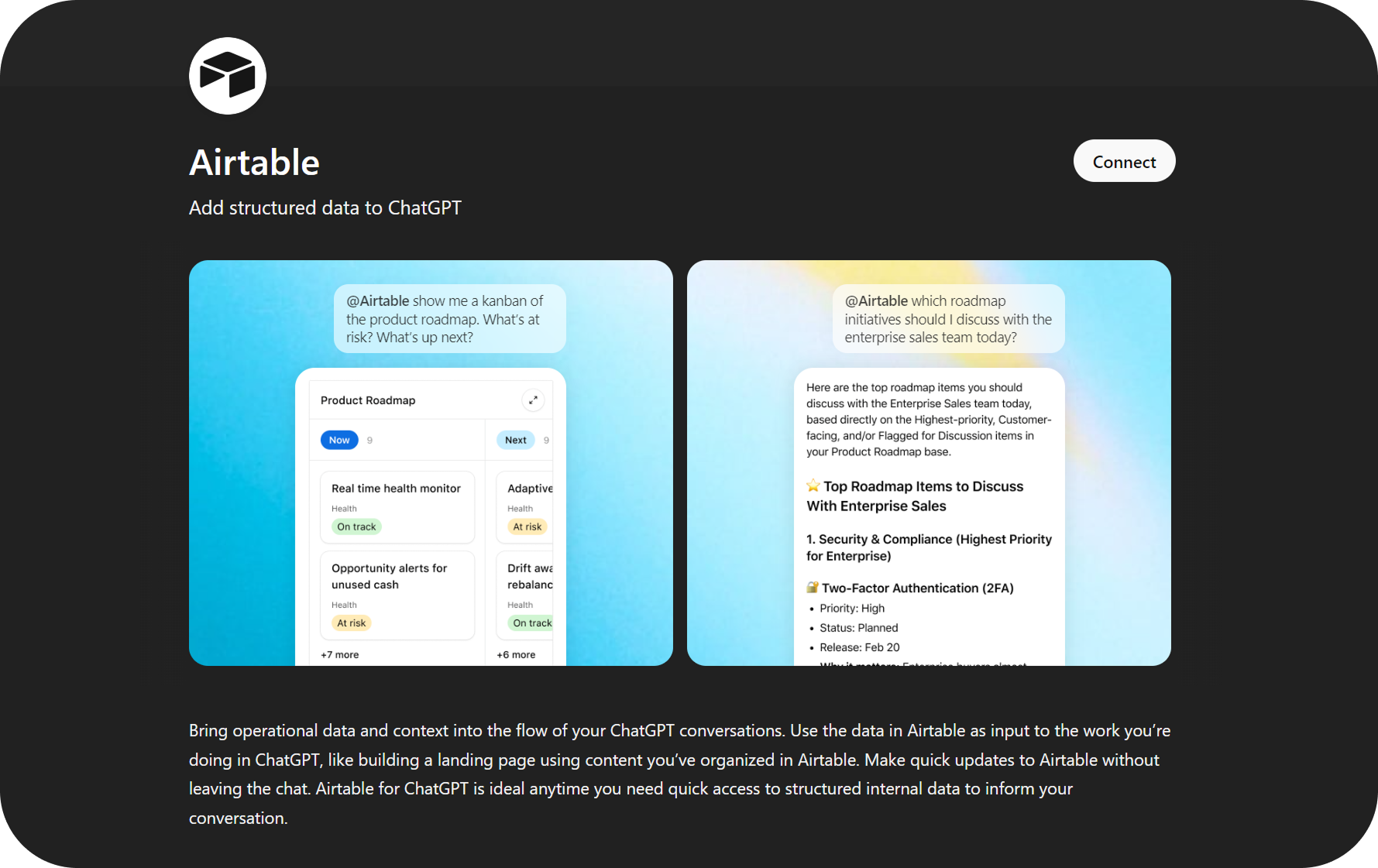 Airtable app screen