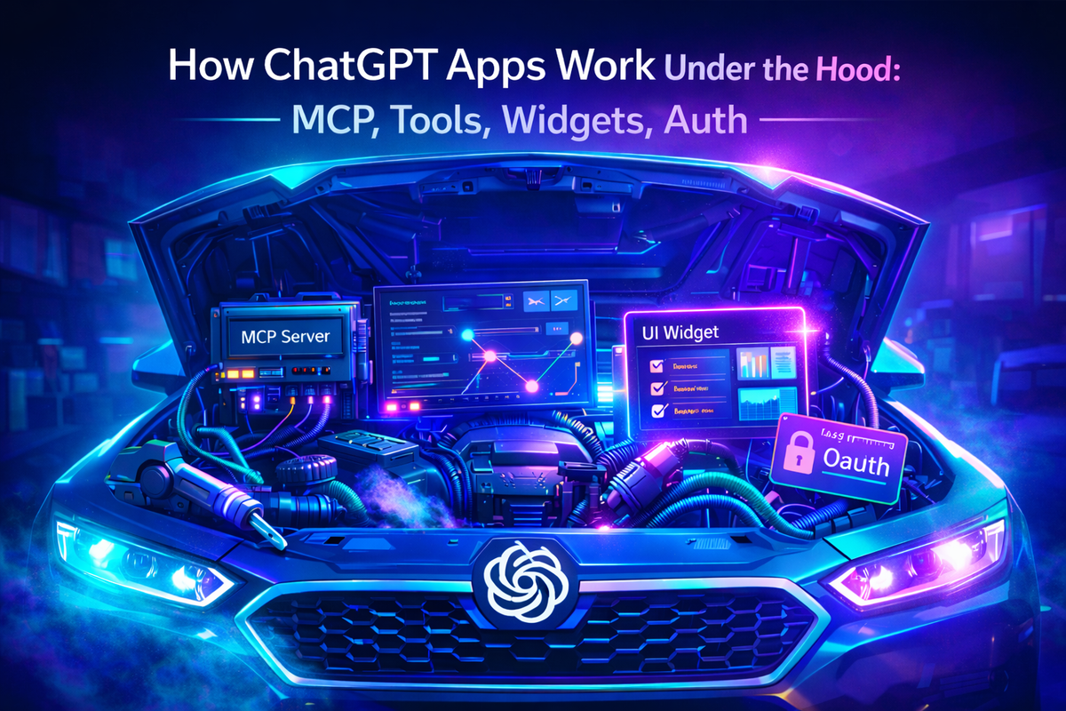 Illustration of ChatGPT Apps Architecture Under the Hood With MCP, Tools, Widgets, and Auth